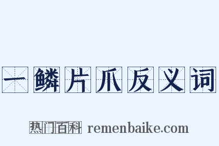 一鳞片爪反义词是什么意思的图片